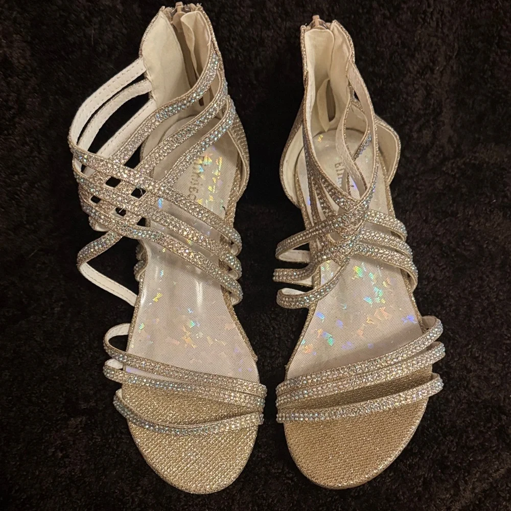 Ellimore Little Girls Sandal High Heel Shoes Open Toe Pump Size 4 (36 EUROPEAN)